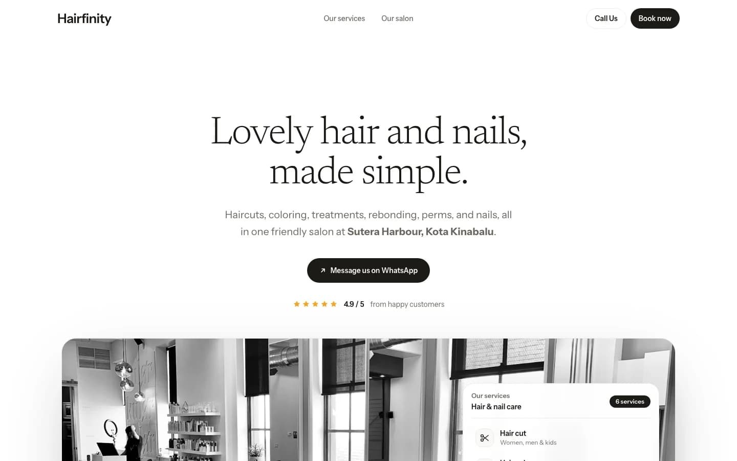 Hairfinity salon: lovely hair and nails, made simple
